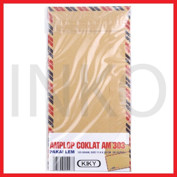 ginee_20260909112628854_8992764052.jpg KIKY AMPLOP COKLAT AM 303 PAKAI LEM 125GRAM 11.9X24CM 10PCS