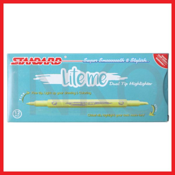 STANDARD LITE ME DUAL TIP HIGHLIGHTER MIX COLOR 12PCS