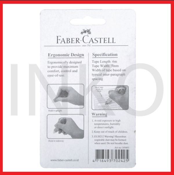 ginee_20260909155318475_5191936269.png FABER CASTELL CORRECTION TAPE ERGONOMIC DESIGN 5MM