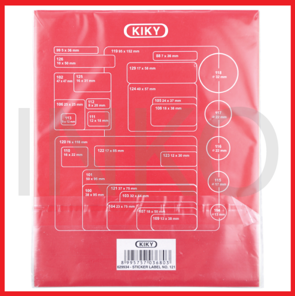 KIKY STICKER LABEL NO 121 10SHEETS