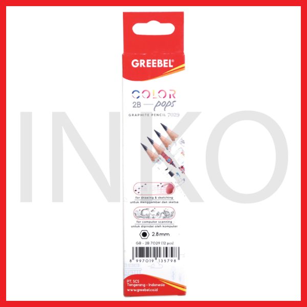 GREEBEL PENCIL 2B COLOR POP 7029 12PCS