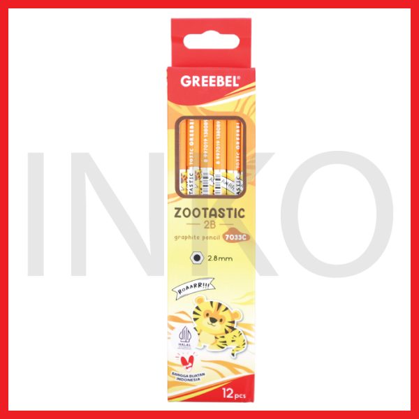 GREEBEL PENCIL 2B ZOOTASTIC 7033C 12PCS