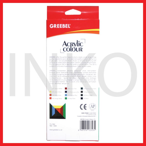 GREEBEL ACRYLIC PAINT COLOUR 12X10ML