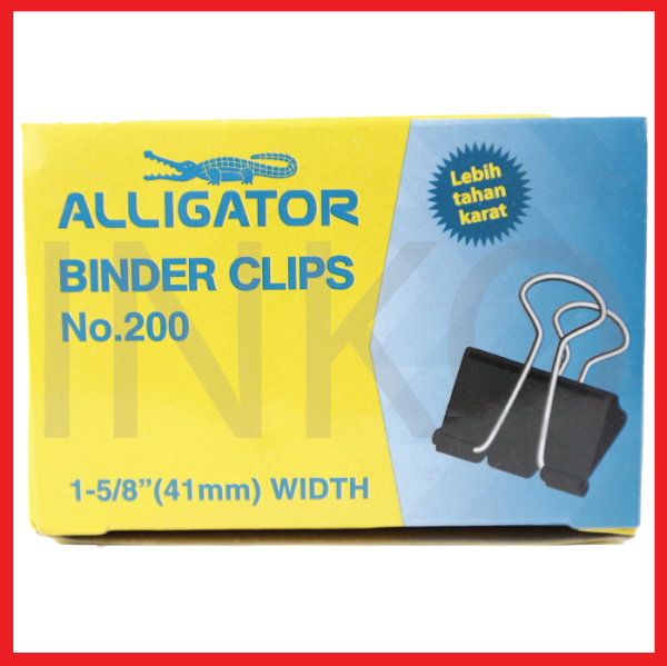ALLIGATOR BINDER CLIPS NO.200 41MM