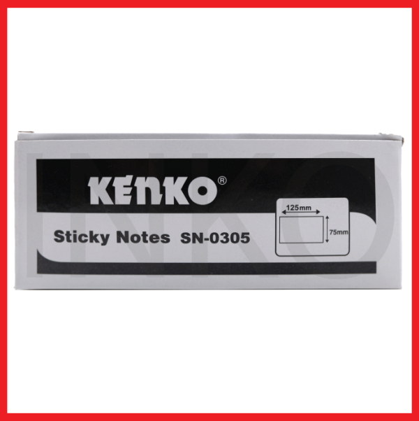 KENKO STICKY NOTES 75MMX125MM 100SHEETS YELLOW