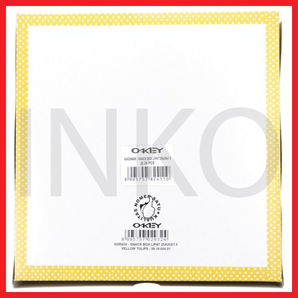 OKEY SNACK BOX LIPAT 20X20X7.5 20PCS
