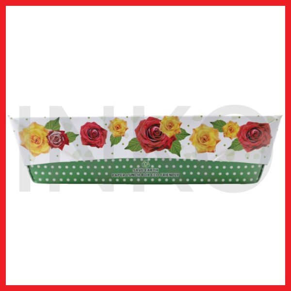 OKEY LUNCHBOX 18.3X11X5 FLOWER VINTAGE 100PCS