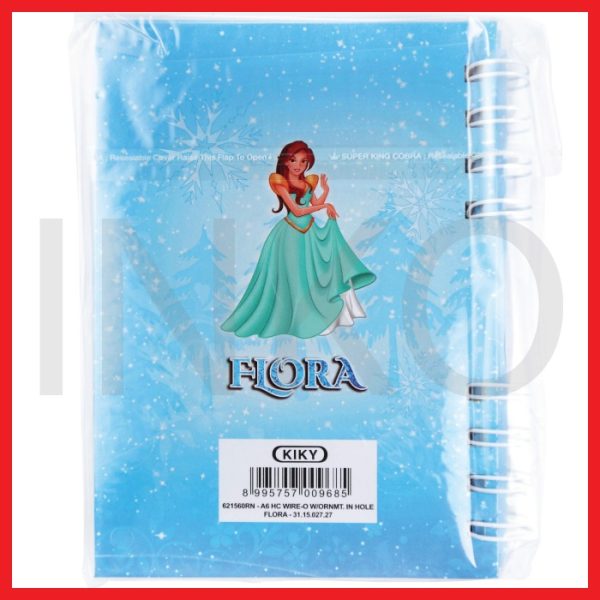KIKY A6 HARD COVER WIRE O WITH ORNAMENT IN HOLE FLORA
