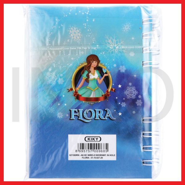 KIKY A6 HARD COVER WIRE O WITH ORNAMENT IN HOLE FLORA