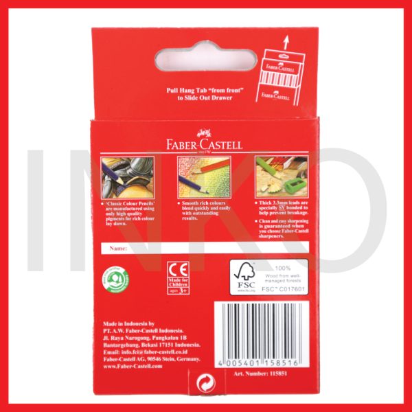 FABER CASTELL CLASSIC COLOUR PENCILS 12S