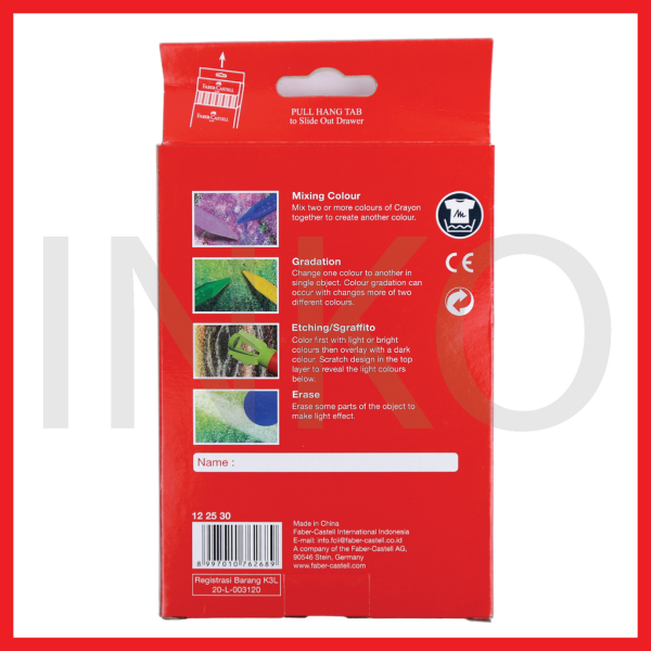 FABER CASTELL ERASABLE CRAYONS 12
