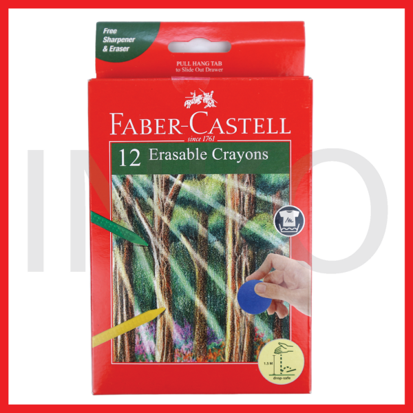 FABER CASTELL ERASABLE CRAYONS 12