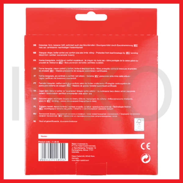 FABER CASTELL TRIANGULAR COLOUR PENCILS 24L