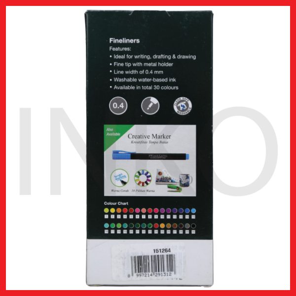 FABER CASTELL FINELINER CLIP CAP EMERALD INK 1PCS