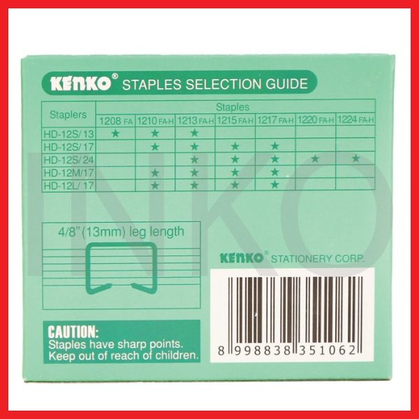 KENKO STAPLES HEAVY DUTY 4 8 STAPLES NO.1213 1000 STAPLES 10BOX