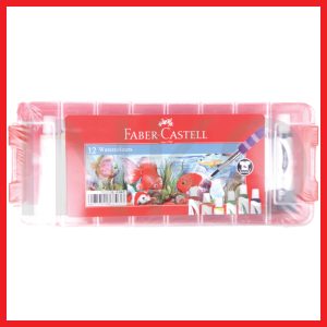 FABER CASTELL WATERCOLOURS IN PLASTIC CASE SET 12