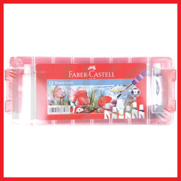 FABER CASTELL WATERCOLOURS IN PLASTIC CASE SET 12