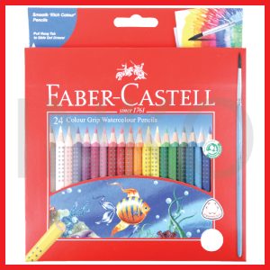 FABER CASTELL COLOUR GRIP WATERCOLOUR PENCILS 24L