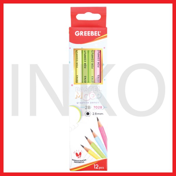 GREEBEL PENCIL 2B PASTEL MOOD 7028 12PCS