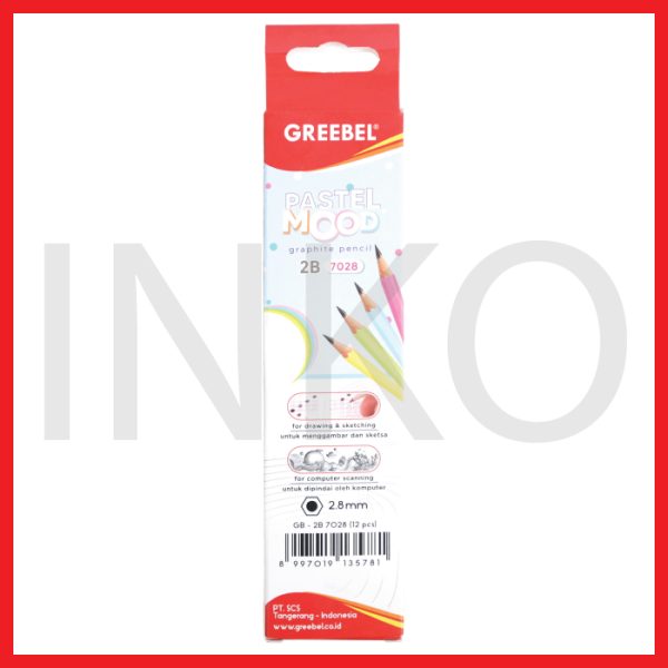 GREEBEL PENCIL 2B PASTEL MOOD 7028 12PCS