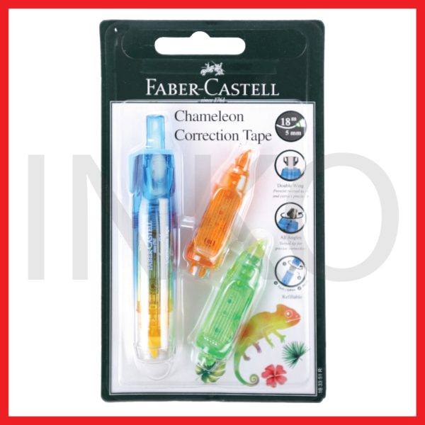 ginee_20260915152617376_5115191807.jpg FABER CASTELL CORRECTION TAPE CHAMELEON DAN 2 REFILL BAR BLUE