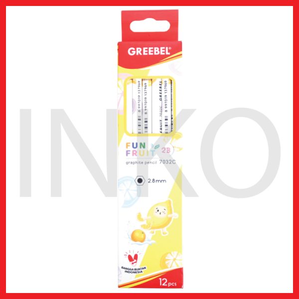 GREEBEL PENCIL 2B FUN FRUIT 7032 12PCS