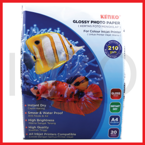 ginee_20260916112513613_8329667905.png KENKO GLOSSY PHOTO PAPER 210GSM A4 20 SHEETS