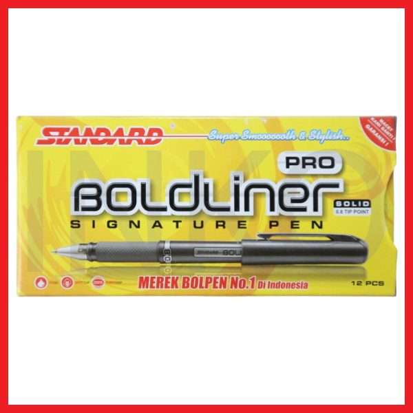 ginee_20260916142806349_4182460035.jpg STANDARD PRO BOLDLINER SIGNATURE PEN SOLID 0.8 TIP POINT BLACK