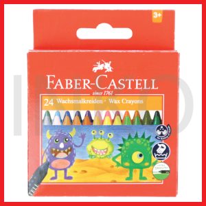 FABER CASTELL WAX CRAYONS REGULAR 24