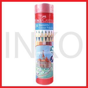 FABER CASTELL COLOUR PENCILS IN ROUND TIN 24L