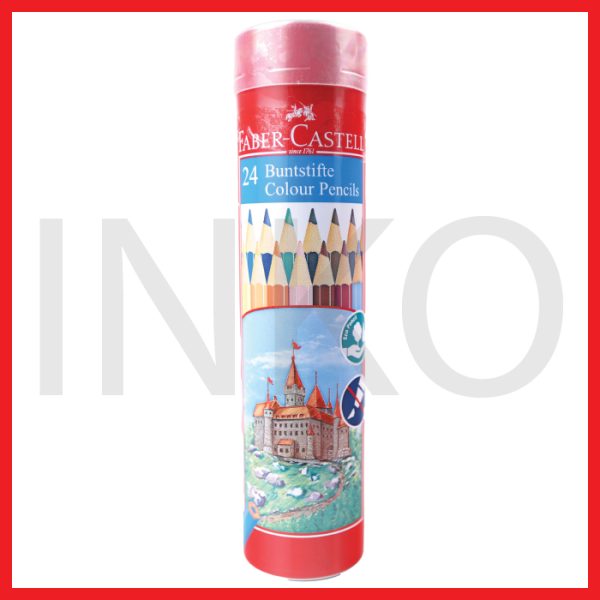 FABER CASTELL COLOUR PENCILS IN ROUND TIN 24L