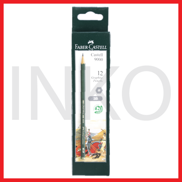 FABER CASTELL BLACK PENCIL CASTELL 9000 3B 12PCS
