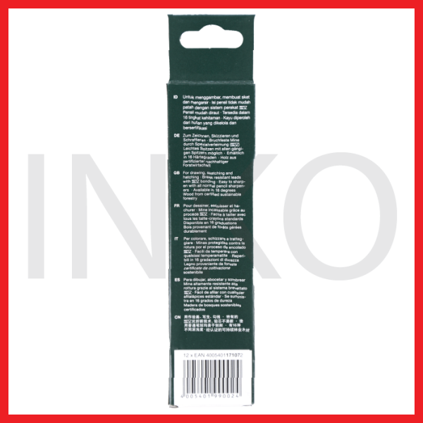 FABER CASTELL BLACK PENCIL CASTELL 9000 7B 12PCS