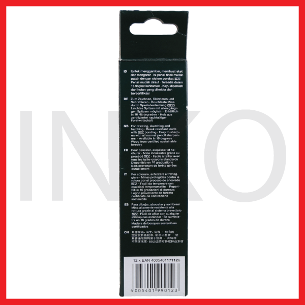 FABER CASTELL BLACK PENCIL CASTELL 9000 2H 12PCS