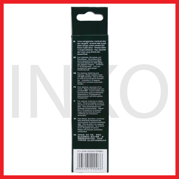 FABER CASTELL BLACK PENCIL CASTELL 9000 B 12PCS