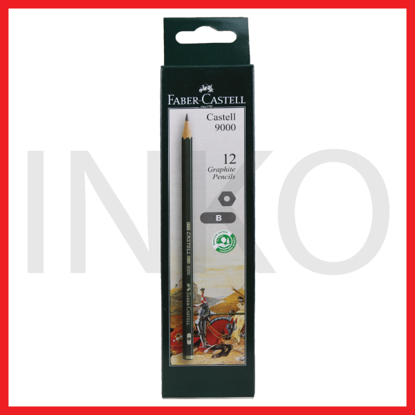FABER CASTELL BLACK PENCIL CASTELL 9000 B 12PCS