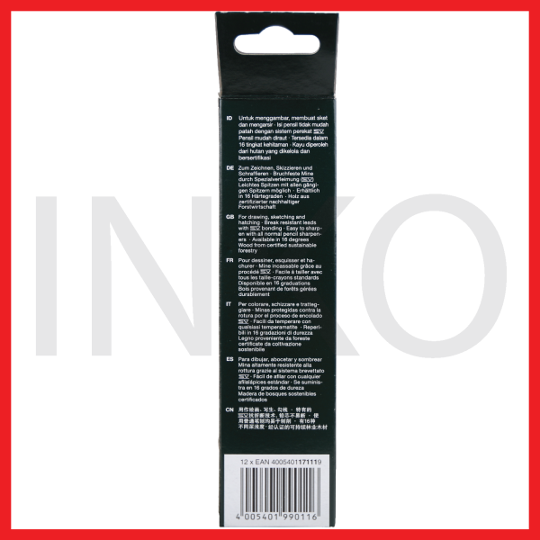 FABER CASTELL BLACK PENCIL CASTELL 9000 H 12PCS