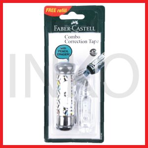 ginee_20260917144109241_2295405911.jpg FABER CASTELL COMBO CORRECTION TAPE WITH PENCIL ERASER BLACK HEXAGON