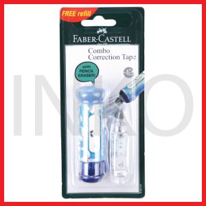 FABER CASTELL COMBO CORRECTION TAPE WITH PENCIL ERASER BLUE DOG