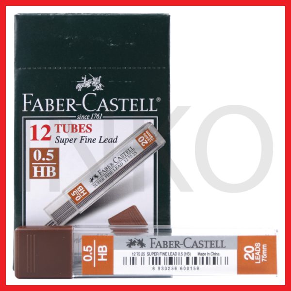 FABER CASTELL SUPER FINE LEAD 0.5 HB 12TUBES