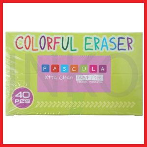 PASCOLA COLORFUL ERASER PASCOLA XTRA CLEAN DUST FREEE 40 PCS