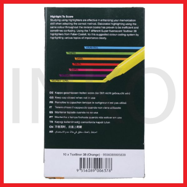 ginee_20260918150906281_1822301229.jpg FABER CASTELL TEXTLINER 38 FLUORESCENT ORANGE INK