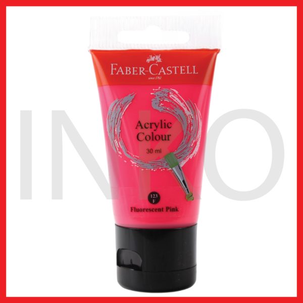 FABER CASTELL ACRYLIC COLOUR FLUORESCENT PINK 30ML