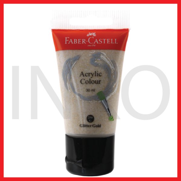 FABER CASTELL ACRYLIC COLOUR GLITTER GOLD 30ML