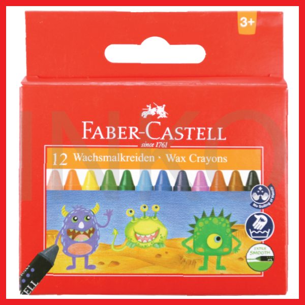 FABER CASTELL WAX CRAYONS REGULAR 12