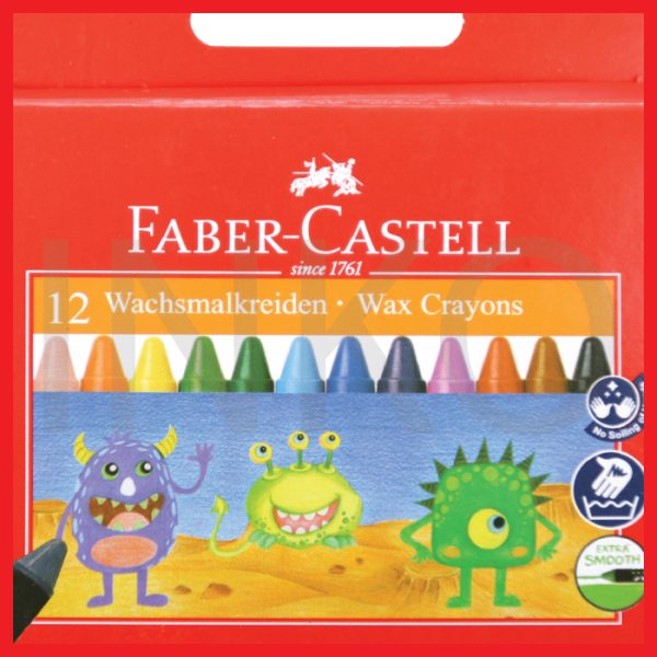 FABER CASTELL WAX CRAYONS REGULAR 12