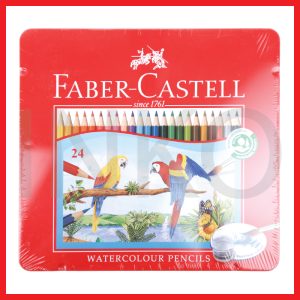FABER CASTELL WATERCOLOUR PENCILS IN TIN CASE 24L