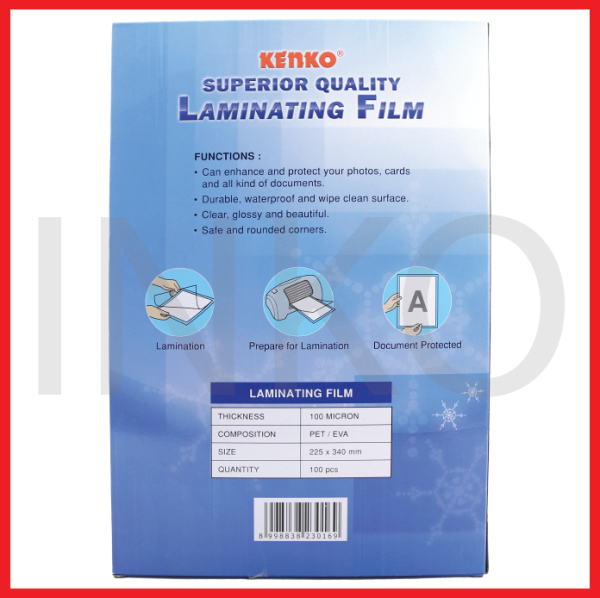 ginee_20260918163644509_8530922240.png KENKO SUPERIOR QUALITY LAMINATING FILM 225X340MM 100PCS