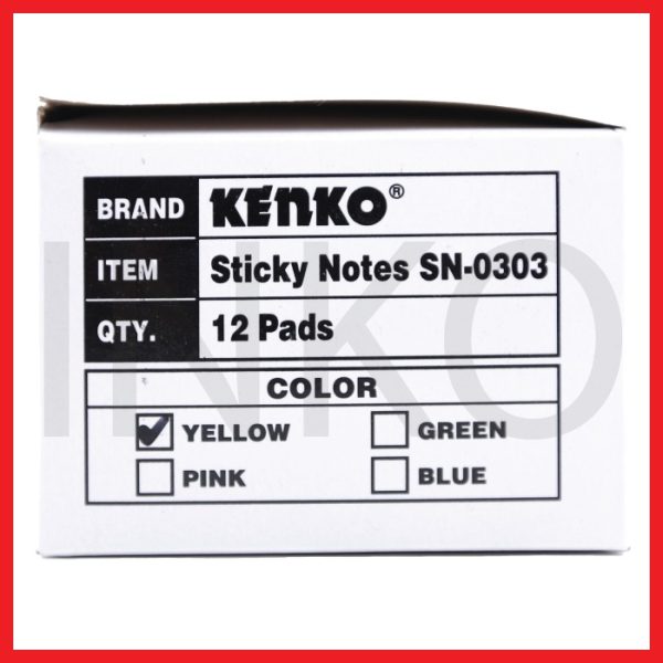ginee_20260919160951991_5735404284.jpg KENKO STICKY NOTES 75MMX75MM 100SHEETS YELLOW