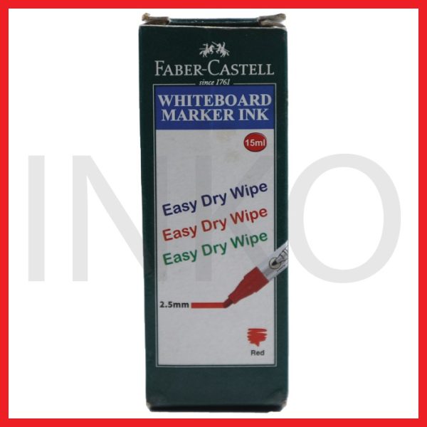 FABER CASTELL WHITEBOARD MARKER REFILLINK BOTTLE RED 15ML